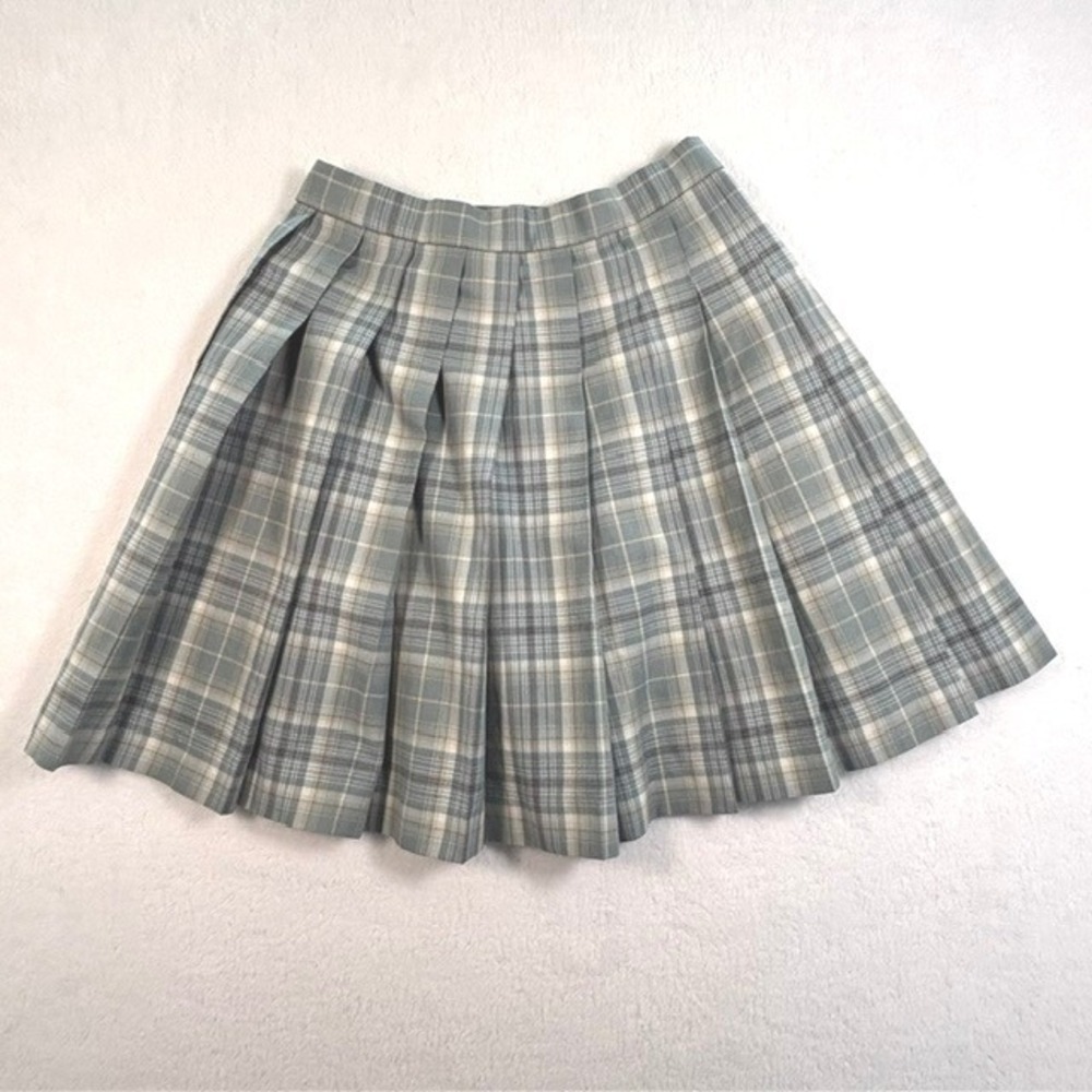 "Japanese-Inspired" Summer & Wind Chime Plaid Pleated Mini Skirt Womens Size M